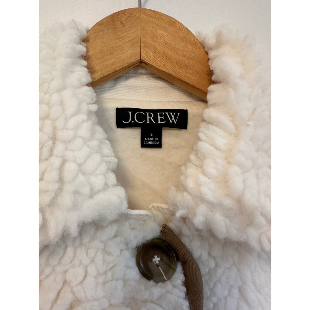 J. Crew Sherpa Lady Fleece Jacket in Ivory | Size Small - Picture 3 of 6